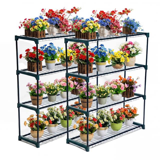 Supplier photo of 4-Tire Garden Greenhouse Staging Storage Shelving-Double Pack