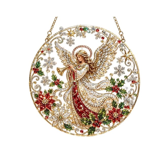 Supplier photo of AMZ Christmas Pearl Diamond Art Deco Set - Speaker Angel Fashion Creative Round DIY Home Christmas Atmosphere