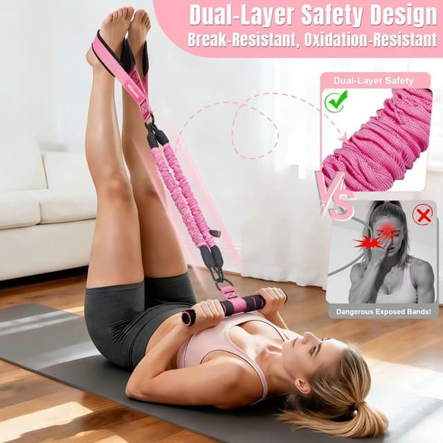 Supplier photo of Upgraded Pedal Resistance Bands With Handle Gym Exercise Bands Resistance Woman