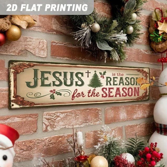 Supplier photo of Vintage Snowman Metal Wall Sign, Rustic Iron Christmas Snowflake Art 10x40