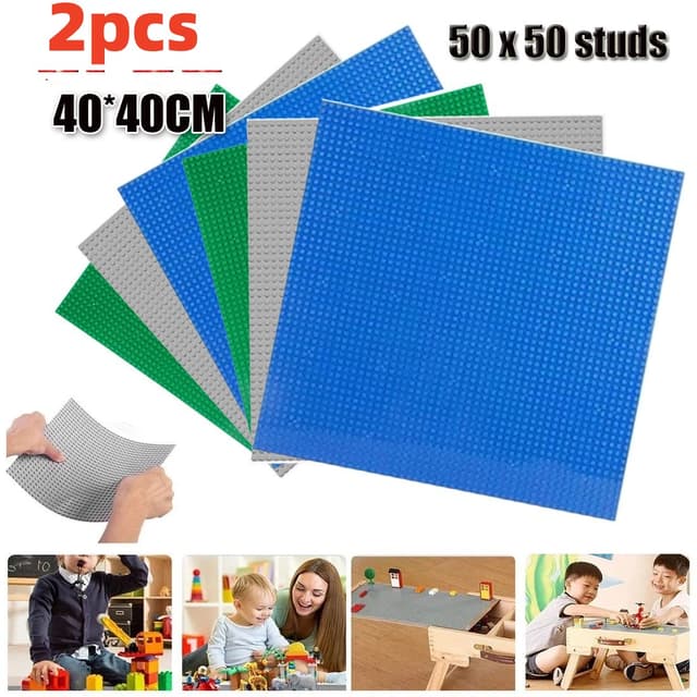 Supplier photo of 2pcs 50x50 Studs 40x40 Cm Building Bricks Base Plate Construction Blocks Board