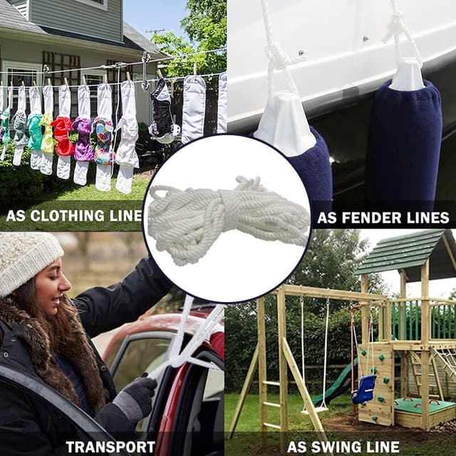 Supplier photo of 12.5 M Durable Flagpole Halyard Rope Flags Pole Rope Nylon Braided Cord White