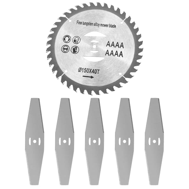 Supplier photo of High Carbon Steel Alloy Weed Cutter Set of Total 6Pcs Attachments Saw Blade Accessories Fit for D0102HGP2XU 6in Suitable for Weed Trimming Bush Pruning Tree C