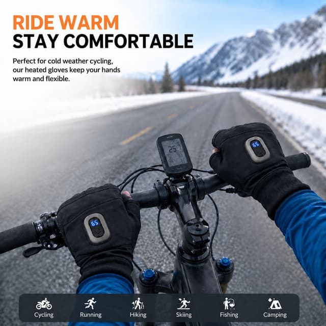Supplier photo of Winter Cycling Windproof Gloves With Hand Warmers