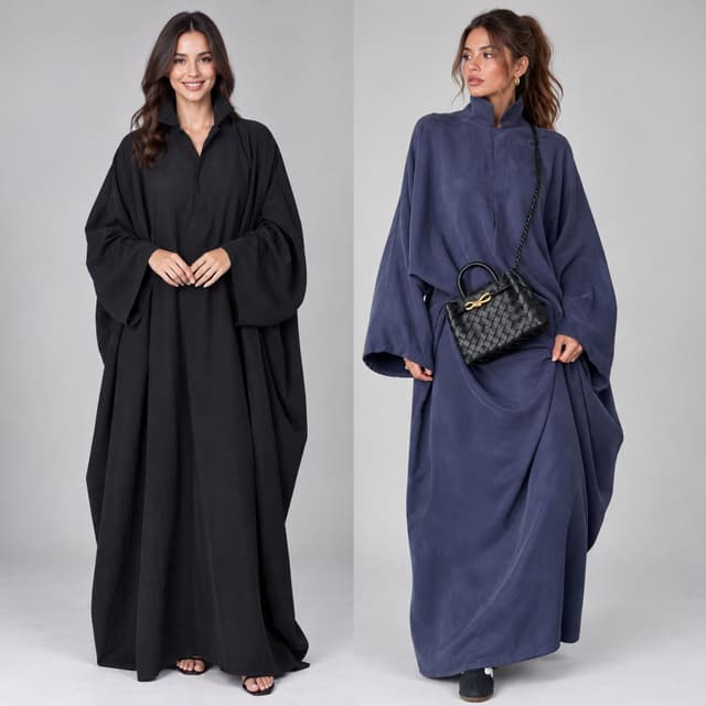 Supplier photo of New Satin Long-sleeve Stand-collar Dress