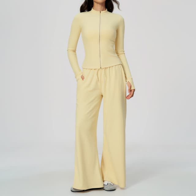 Supplier photo of Stand-collar Zip-up Jacket And Pants Set