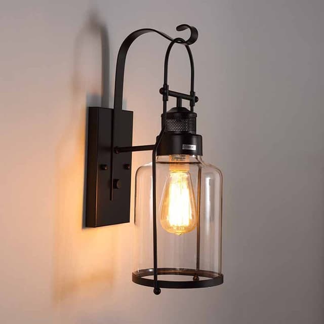 Supplier photo of Retro Industrial Style Wall Lamp American Wrought Iron Glass Lamp