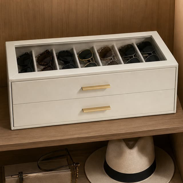 Supplier photo of Two-tiered Sunglasses Storage Drawer With Windows