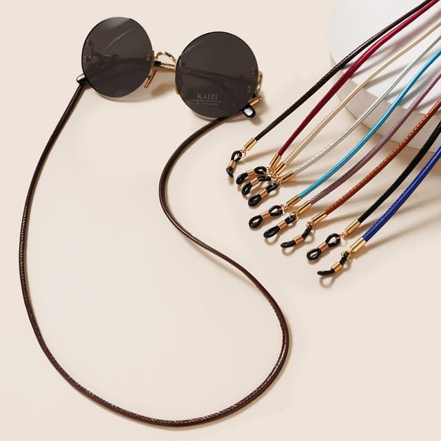 Supplier photo of Matte PU Eyeglass Lanyard Non-slip Glasses Strap Suitable For Both Sunglasses And Reading Glasses Frames