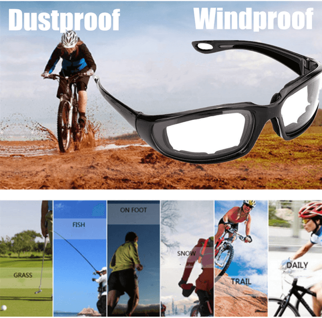 Supplier photo of 1 pairs Motorcycle Sports Biker Riding Glasses Wind Resistant Eye Protection Sports Goggles Cycling Glasses Sunglasses Clear Color(US Logistics only For USPS.TK