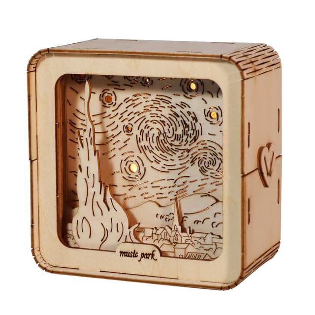 Supplier photo of 3D Wooden Puzzles For Adults Starry Sky Model Kit Night Lights Desk Decorations Birthday Gifts For Women