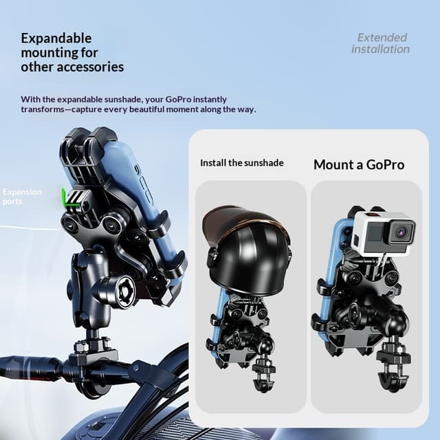 Supplier photo of Earthquake-resistant Sun Hat Motorcycle Phone Holder