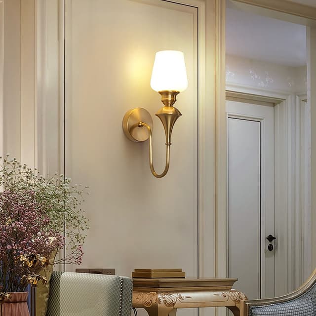 Supplier photo of Wall Lamp Simple American Light Luxury Copper French Retro