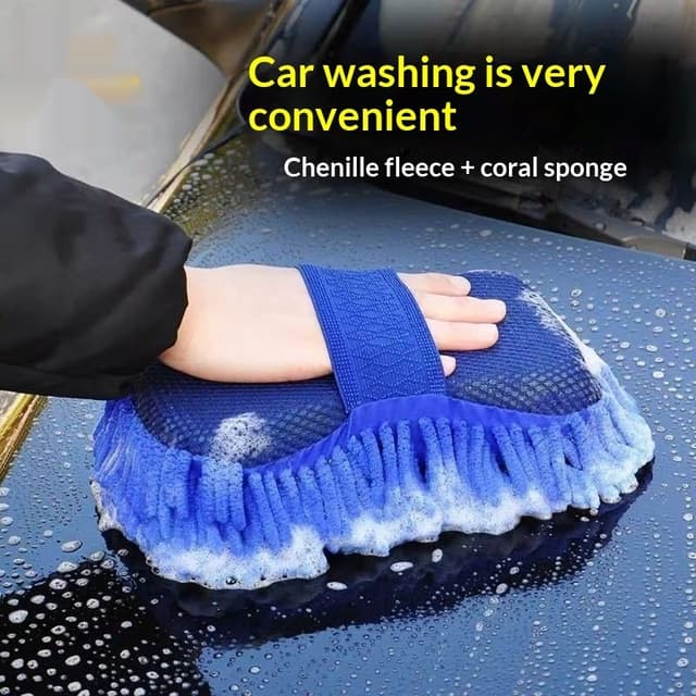 Supplier photo of Car Sponge Chenille Coral Fleece Car Washing Gloves