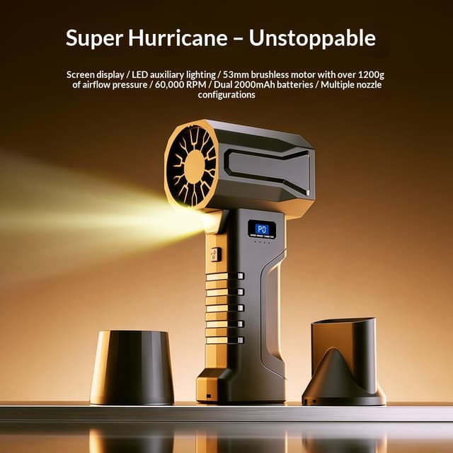 Supplier photo of 53mm Handheld Brushless High-speed Ducted Turbofan Hair Dryer